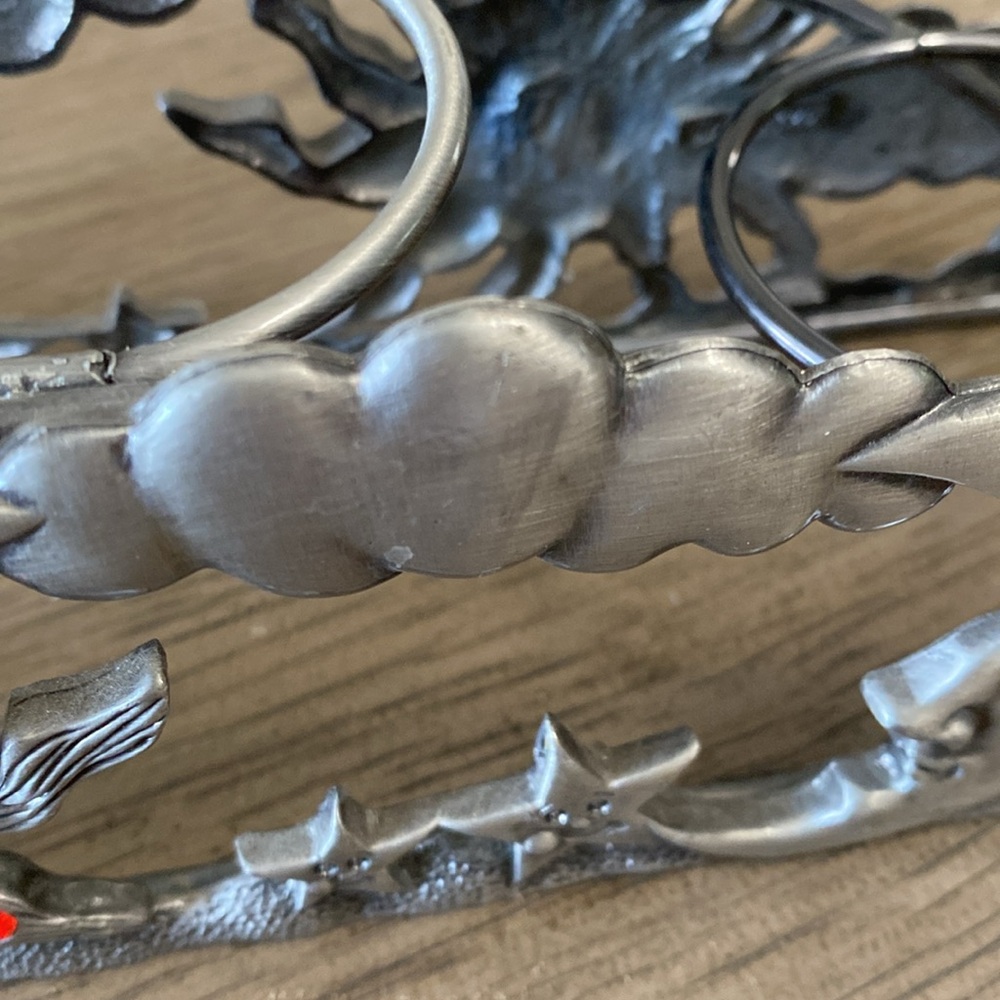 Vintage Spoontiques Pewter Metal 3 Votive Candle Holder Sun / Moon / Stars - Picture 7 of 8